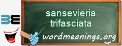 WordMeaning blackboard for sansevieria trifasciata